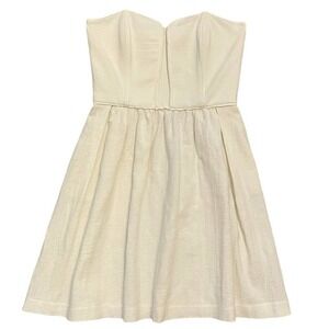 Ella Moss Debbie Strapless Corset Dress Size Small Ivory Cotton Minimali…